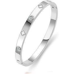 18K Gold-Plated Love Friendship Bracelets Trendy Stainless Steel Bangle Jewelry